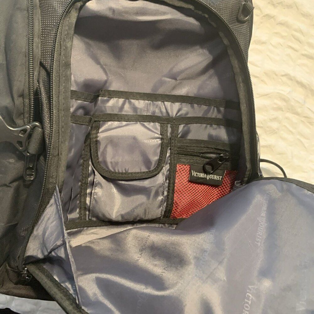 Victoria Tourist Solid Black Backpack - Picture 5 of 12